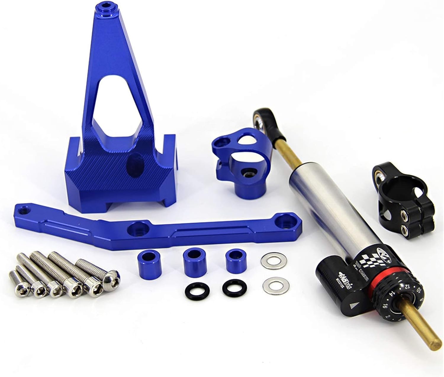 CNC Motorcycle Steering Stabilize Damper Bracket Mount For YAMAHA MT-09 MT09 FZ09 FZ-09 Mounting Bracket Kit(Blue Set)
