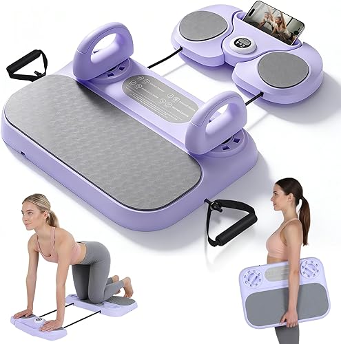 Tabla de Pilates, Reformador de Pilates 6 en 1 para Ejercicio de Core y Cuerpo Completo, Equipo de Gimnasio Portátil para el Hogar con Pantalla