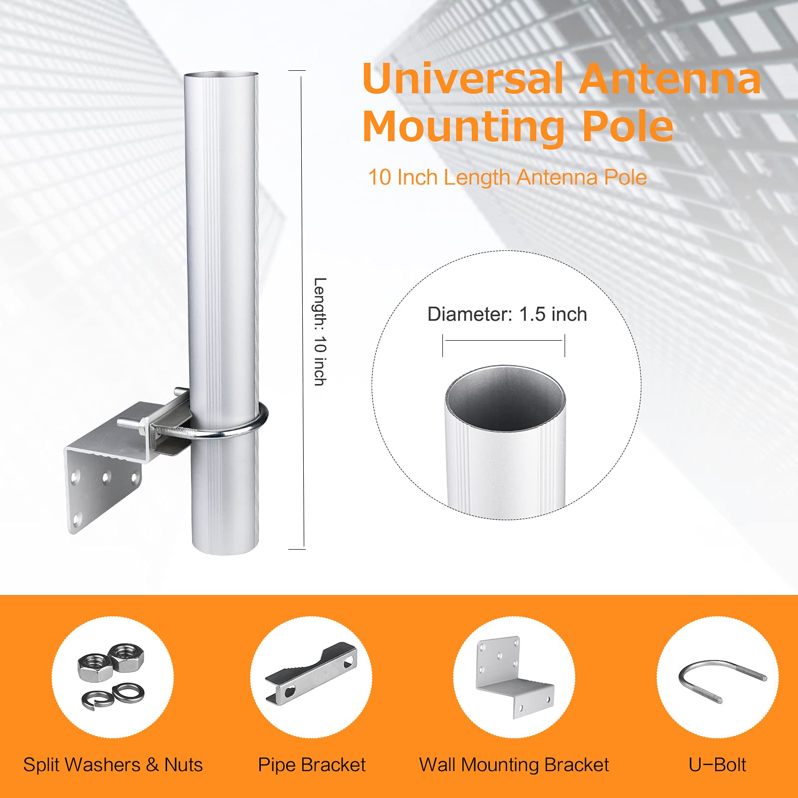 Antenna Pole, Outdoor Antenna Mount Home Outside Antenna Mount Pole