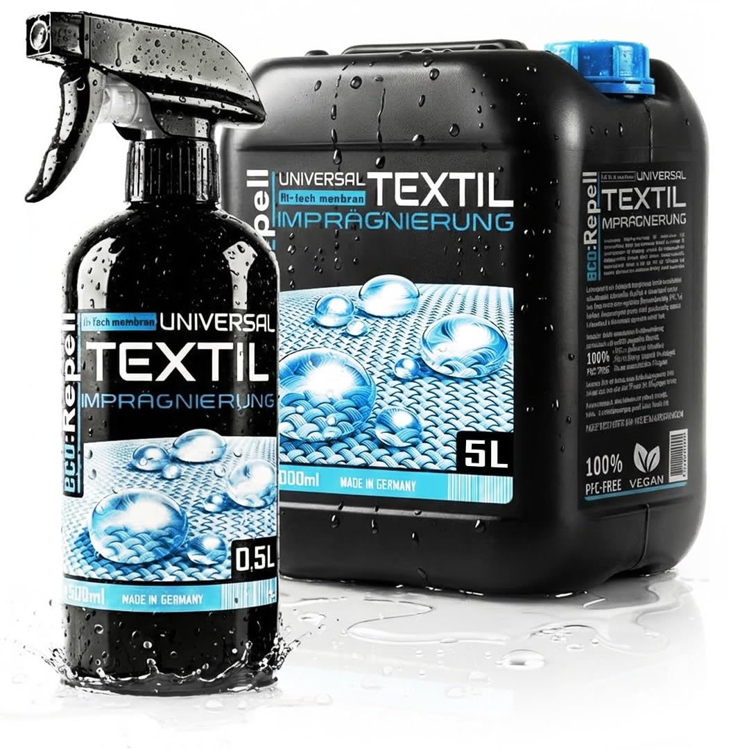 eco:Repell 5,5L UNI Zelt Pavillon Markise Textil Imprägnierspray - imprägnierung für Textilien wie Polster Möbel Sofa Cabrio Verdeck Autopolster PFC-Frei