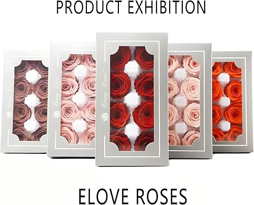 Miniatura 3 de FORTTS Rosa preservada de grado A de 4 a 2.0 in, 8 piezas naturales eternas de grado superior, rosa eterna para el día de San Valentín de la madre,