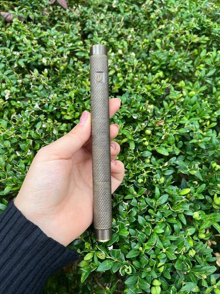 A&S Brass Mezuzah Case With Scroll For Door Weatherproof Metal Mezuza Cover Home Blessing and Protection Housewarming Gift (Brown/Knurling, 6 Inches)