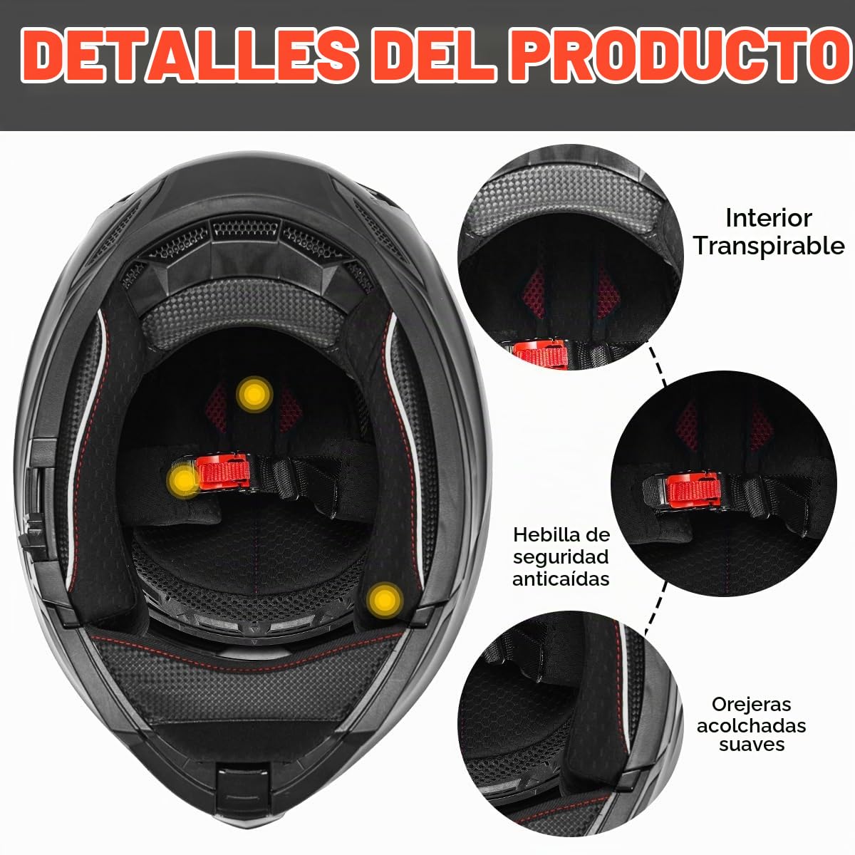 Casco Modular Moto Hombre | Casco Integral Moto | con mentonera Reforzada con Doble Visera | Casco de Moto para Mujer y Hombre | Certificado ECE 22.06 | Negro Mate
