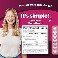 Vista 3 de Péptidos de colágeno hidrolizados para mujeres con biotina, vitaminas para el cabello, la piel y las uñas para elasticidad, vitalidad e hidratación