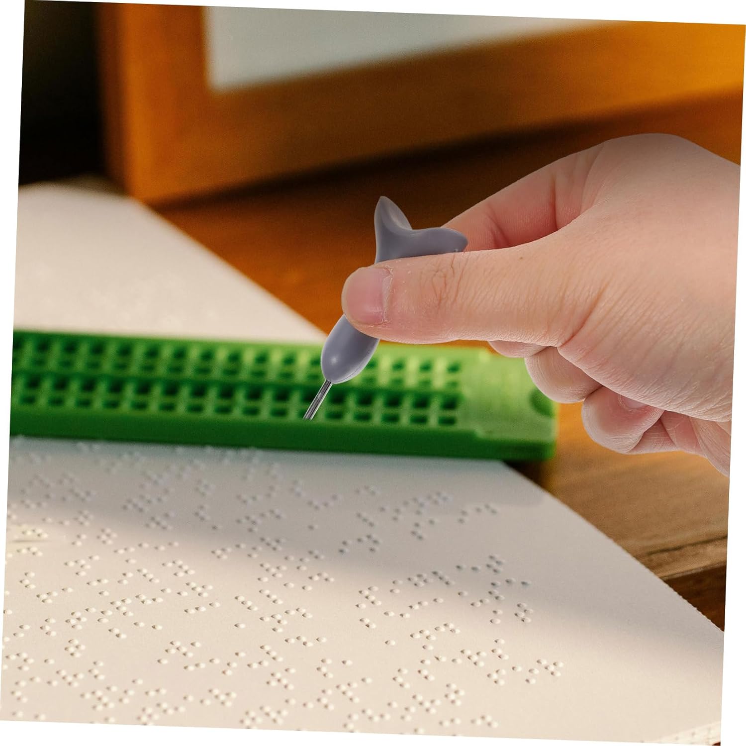 FOMIYES 2pcs Plastic Braille Writing Tool for Blind Braille Writer Pen for Learning and Writing Educational Supply for Students and Professionals Lightweight and Portable