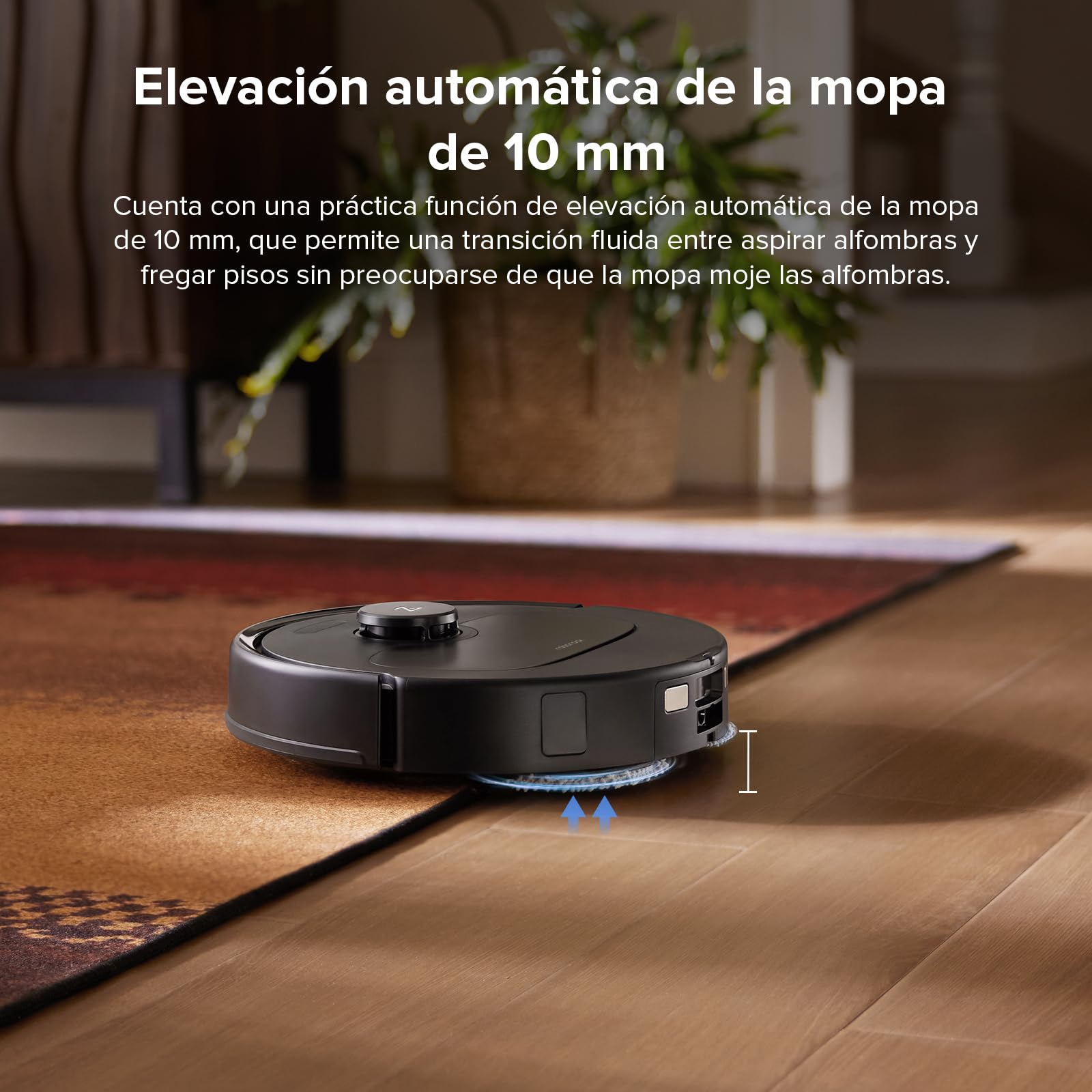 roborock QV 35S Set Robot Aspirador, Succión HyperForce de 10000 Pa con Base Multifuncional, Cepillos Dobles Antienredos, 2 Mopas Giratorias Elevación Automática de 10 mm, Limpiar y secar Auto, Negro