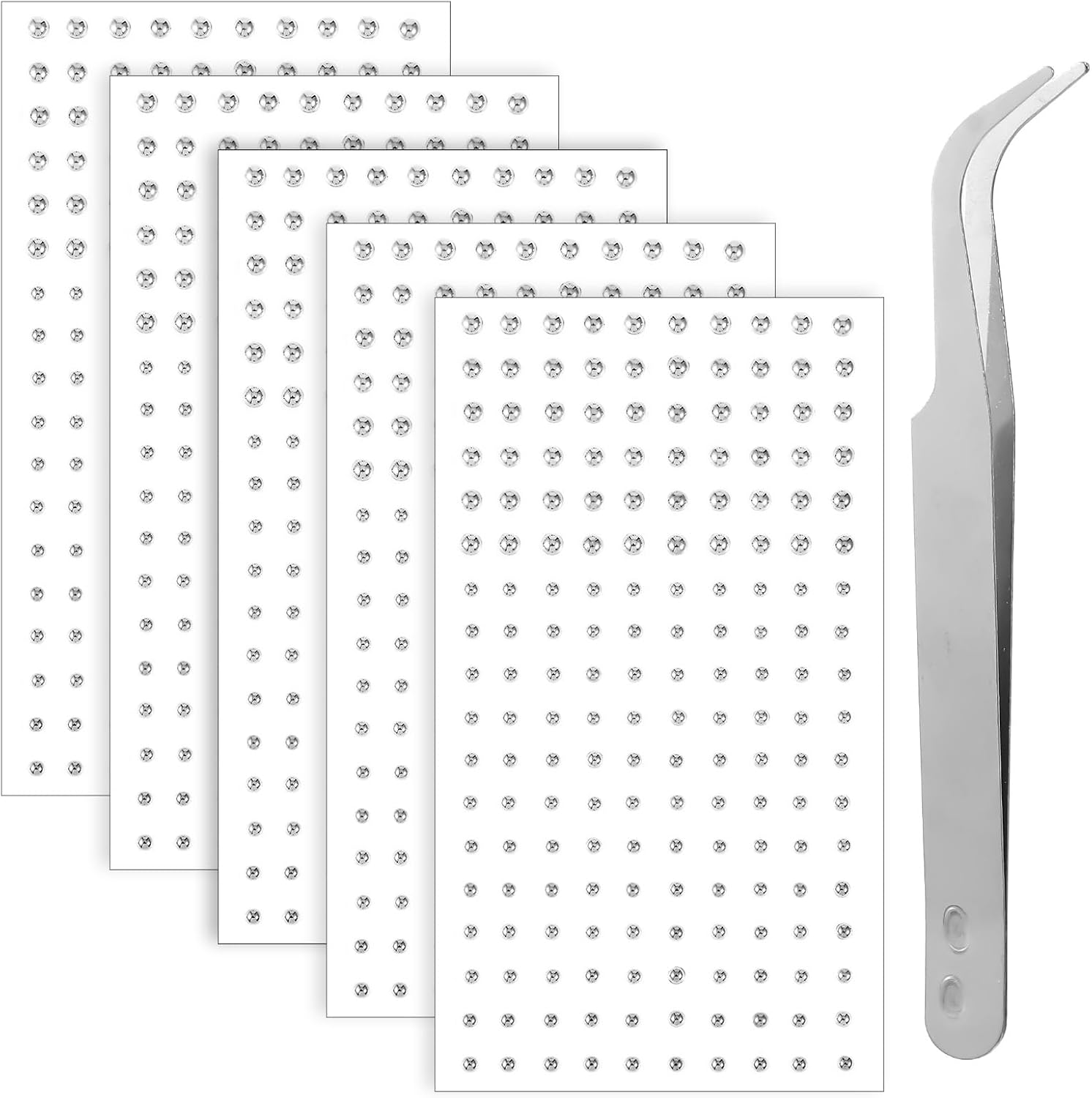 900 PCS Face Gems Fake Piercings, Fake Piercings Nose Stud Silver Fake Eyebrow Piercing Stick On Face Stickers Belly Button Sticker Cool Punk Y2k Makeup For Women Men