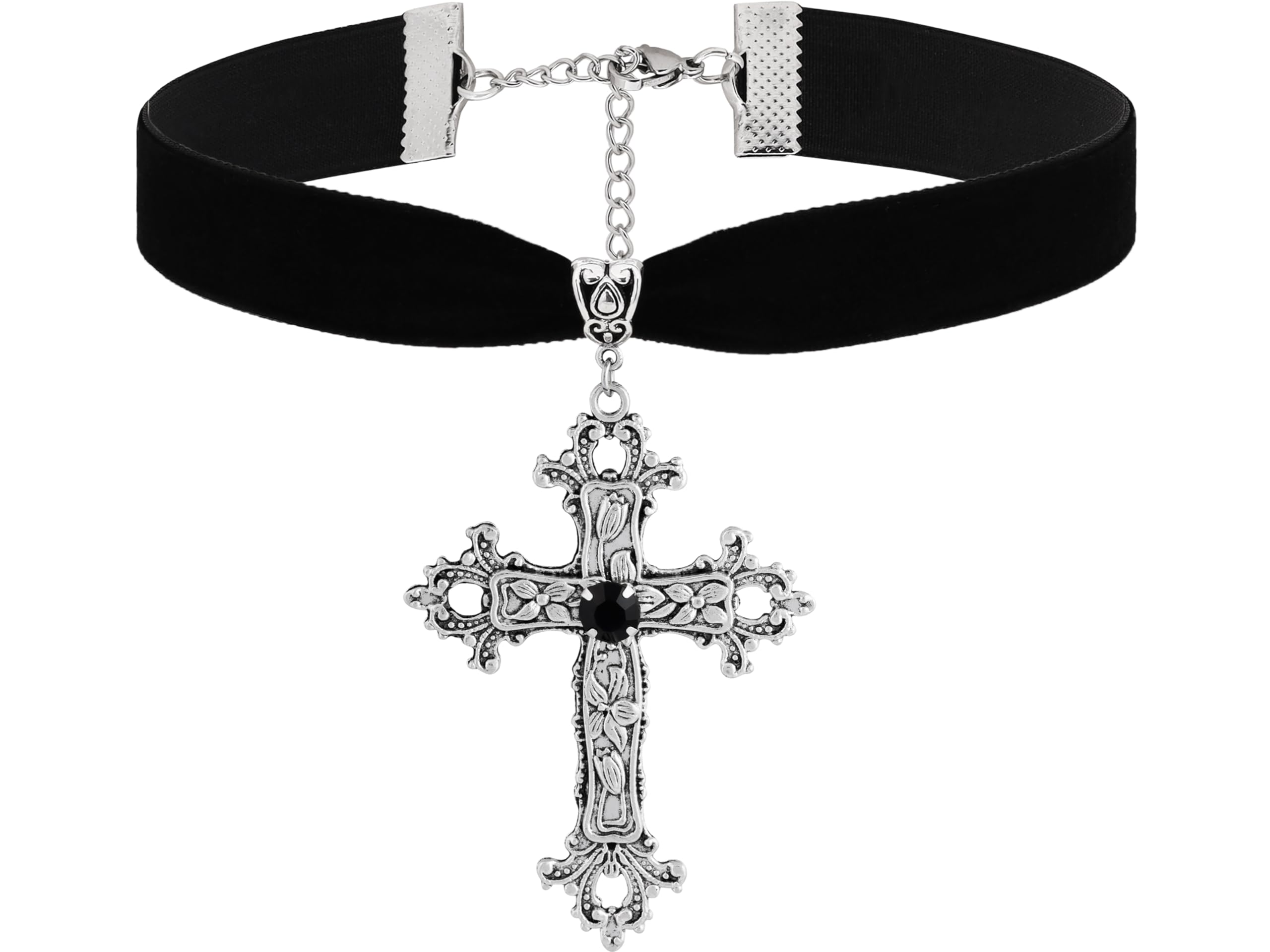 Choker gotycki z motywem krzyża