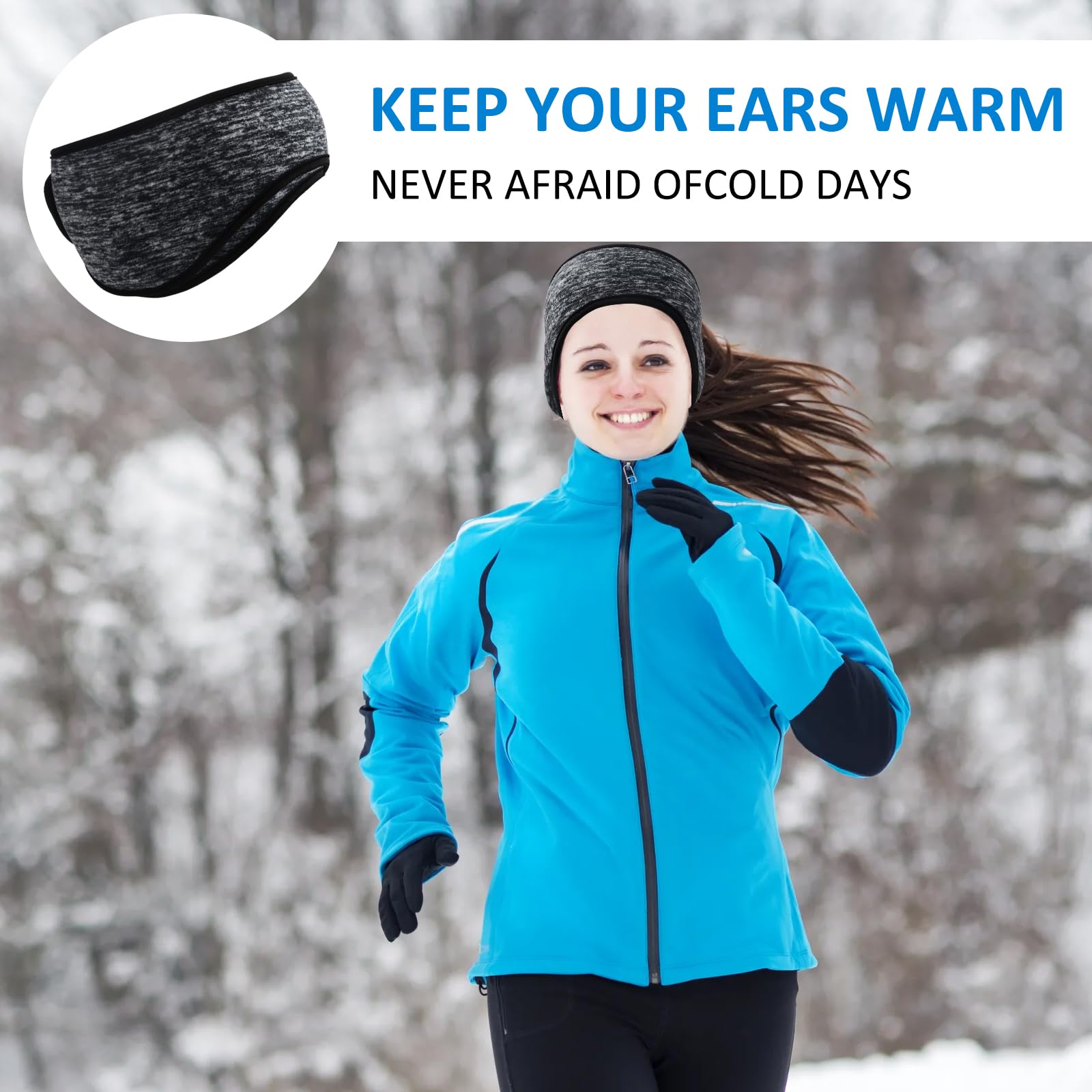 Fascia Capelli Invernale, 2 Pezzi Maglieria Paraorecchie Donna, Stampa leopardata, Cerchietto Elastico, Accessori Per Capelli Adatti a Corsa, Esercizio, Sci