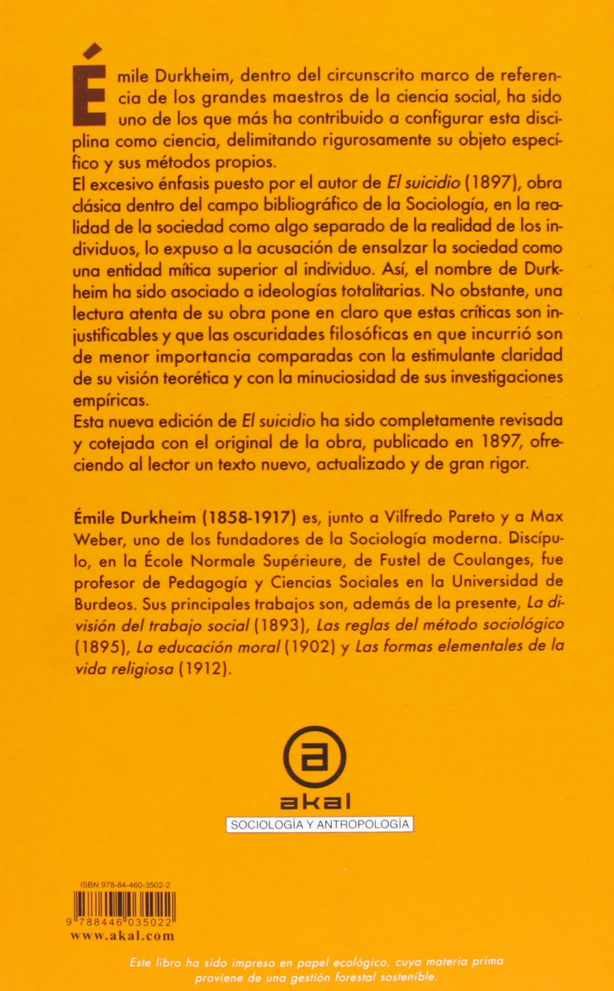 El suicidio: 329 (Universitaria)