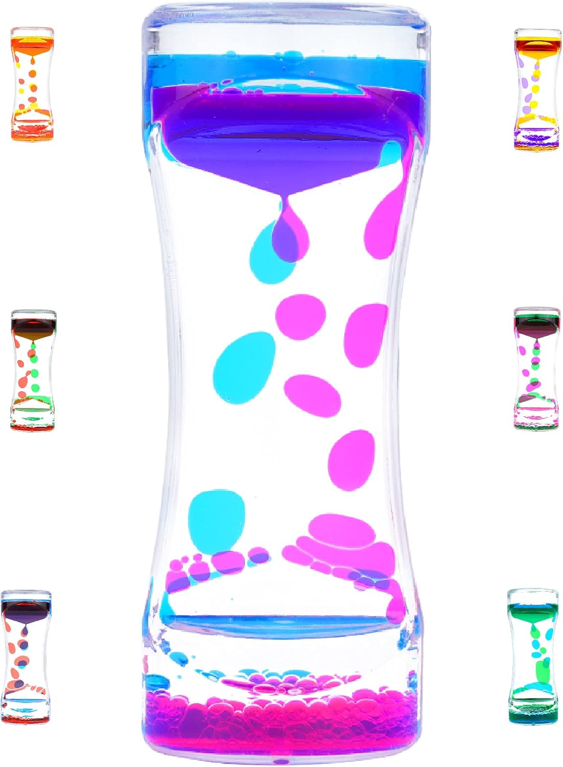 Liquid Motion Bubbler Timer Diamond Shaped Liquid Timer for Fidget Toy,Autism Toys, Children Activity, Calm Relaxing,Penguin Desk Toys and Home Ornament (Blue and Pink-Ordinary)