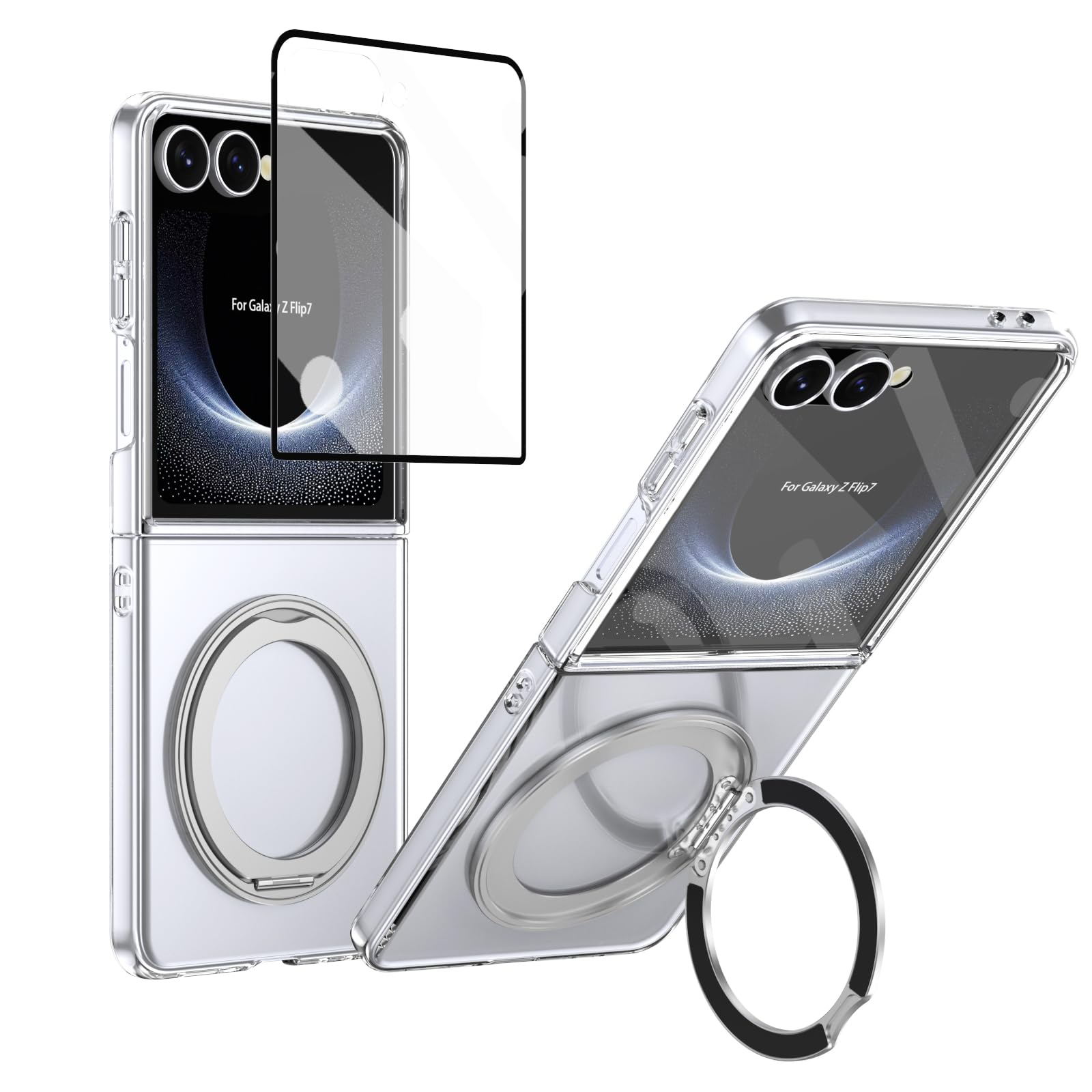 Coque Samsung Z Flip8 antichoc étui rigide PC avec charge sans fil argent - 8