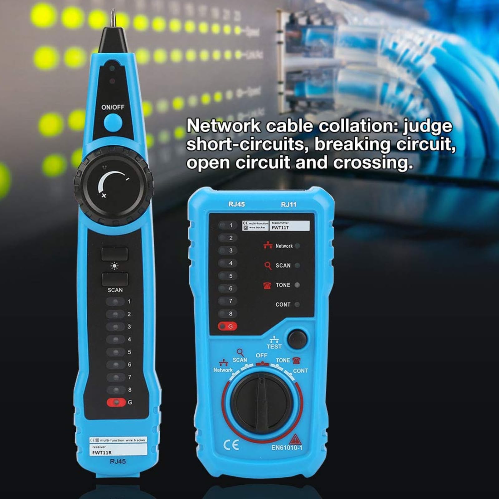 Telituny BSIDE FWT11 Cable Tester, Multifunctional Network Wire Tracker for RJ11/RJ45 - Image 2