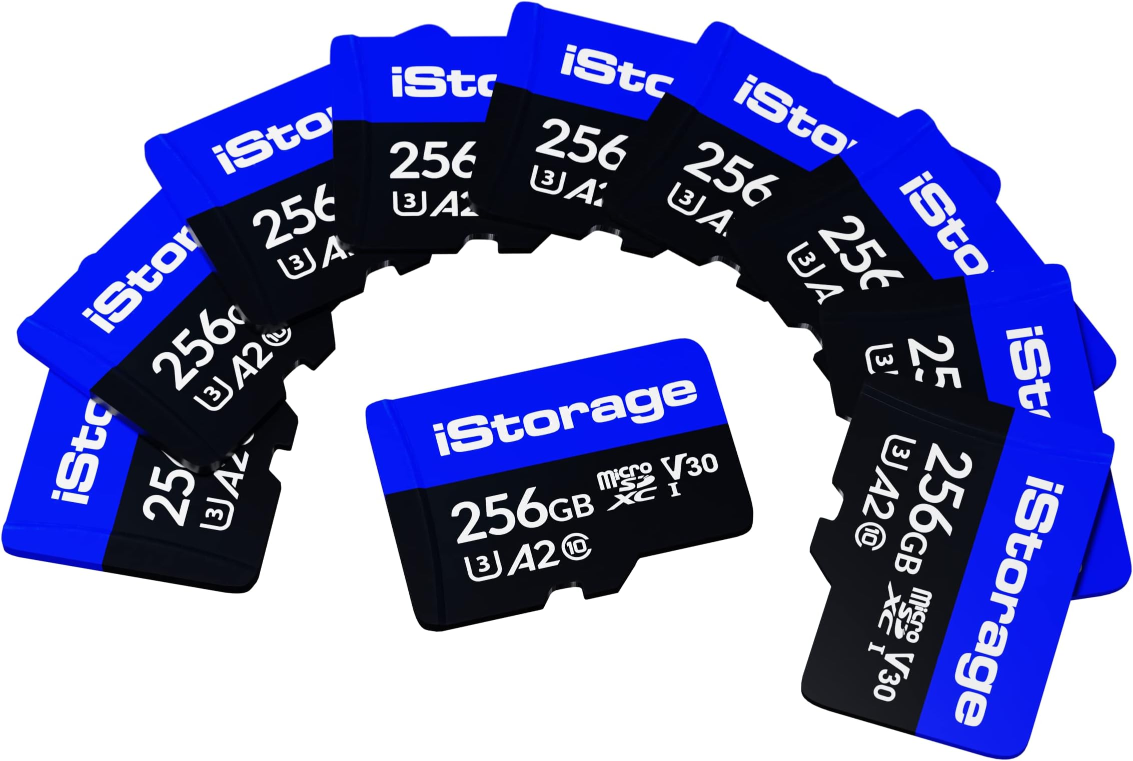 10 Pack iStorage microSD Card 256GB | Encrypt Data stored on iStorage microSD Cards Using datAshur SD USB Flash Drive | Compatible with datAshur SD Drives only