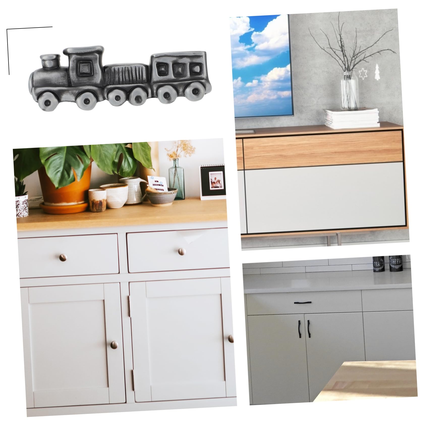 HOMSFOU Door Handle Boys and Girls Dresser Knobs Cabinet Knobs for Boys and Handle Grey