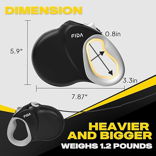 Miniatura 8 de Fida Correa retráctil mejorada para perros de 30 pies, correa resistente para caminar para mascotas de razas medianas y medianas de hasta 110
