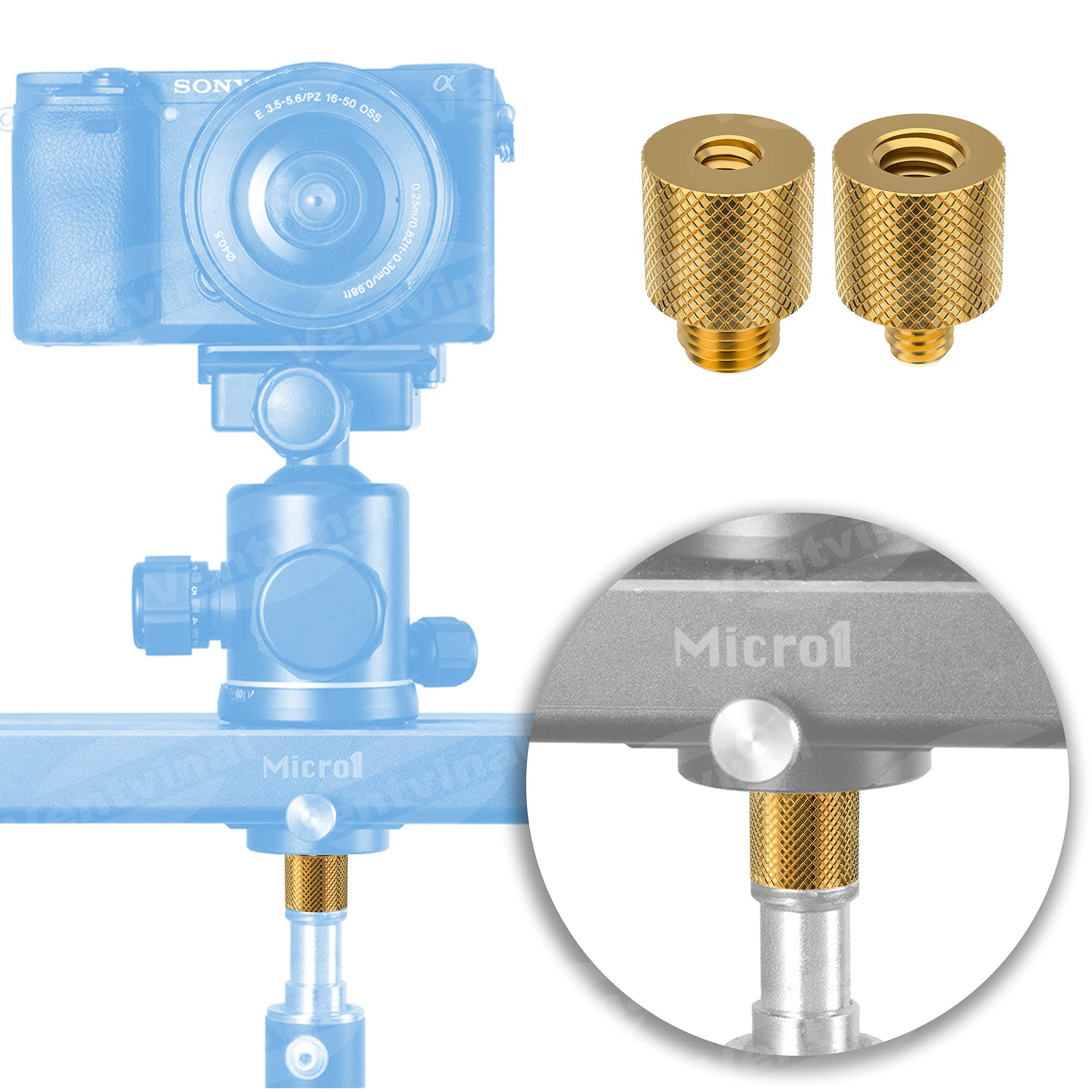 Ventvinal 16pcs Camera Screw Adapter, 1/4 to 3/8 Adapter Male Female