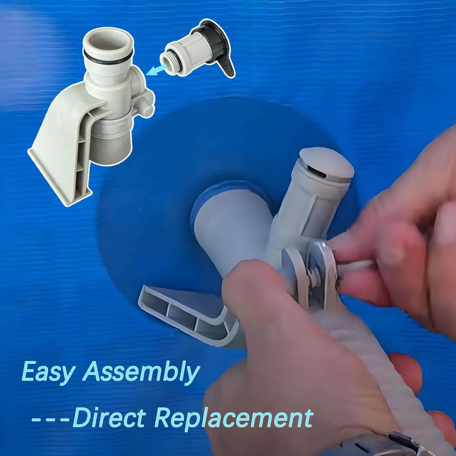 637R 12363 12368 Pool Pipe Holder, Air Jet Valve and Cap Replacement Kit for Above Ground Pools Compatible with C1000 Krystal Clear, 12363 12373 Valves and Air Inlet Adapters (Includes Black Cap)