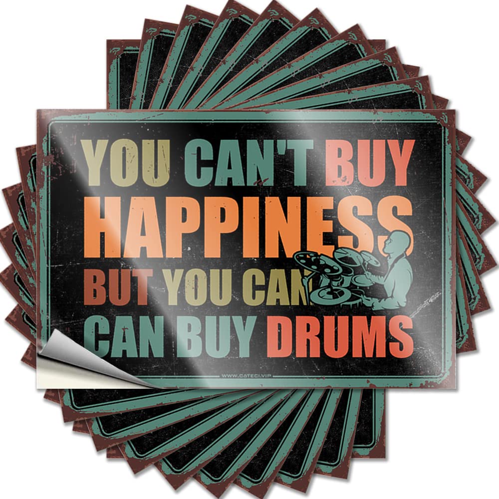 You Can't Buy Happiness But You Can Buy Drums Necessities Teens DIY | Good Tattoos Door Removable Vinyl Sticker Decal(8X12CM)
