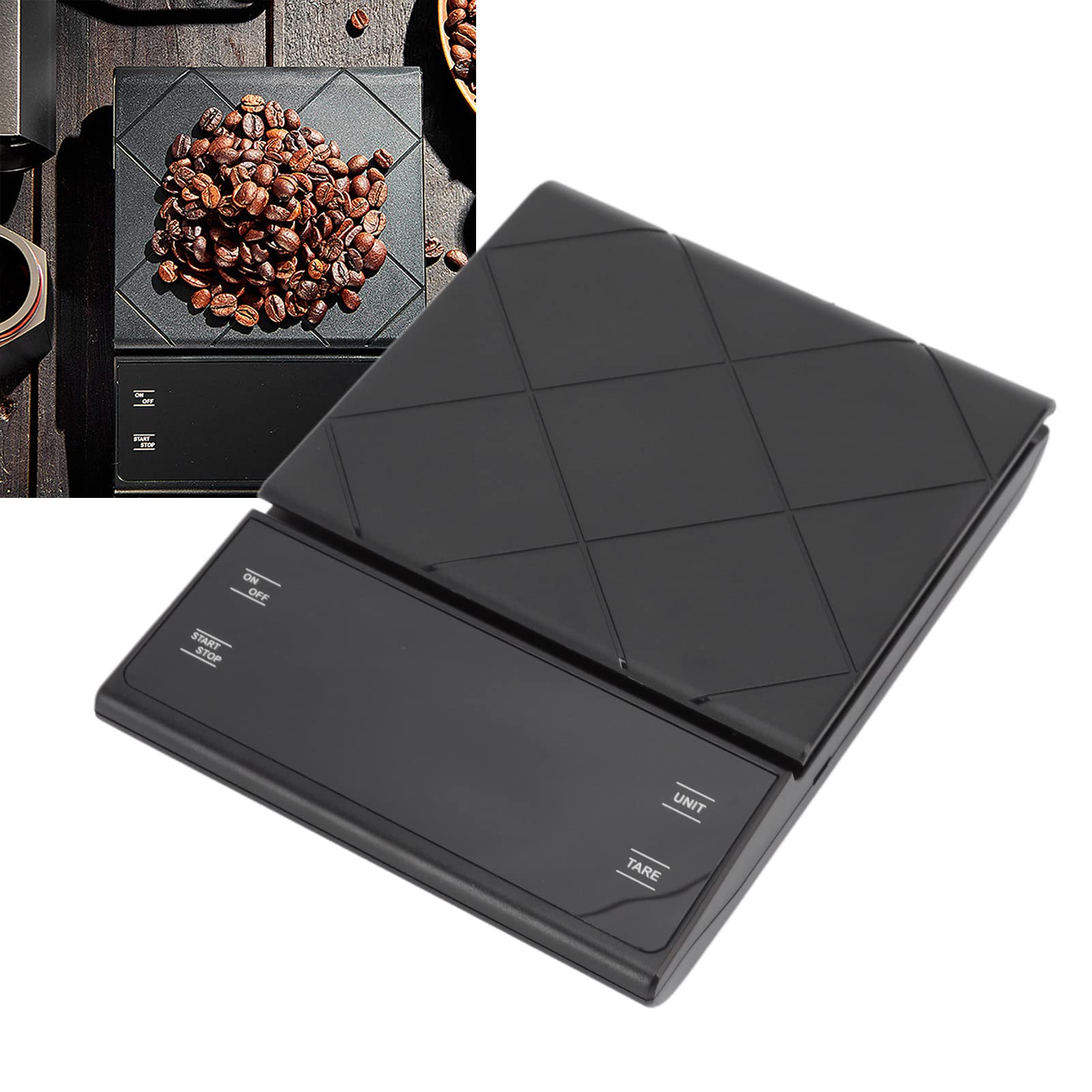 Balance à bijoux, 0,1 g de haute précision avec écran LED HD, interface USB pour balance matérielle (noir)