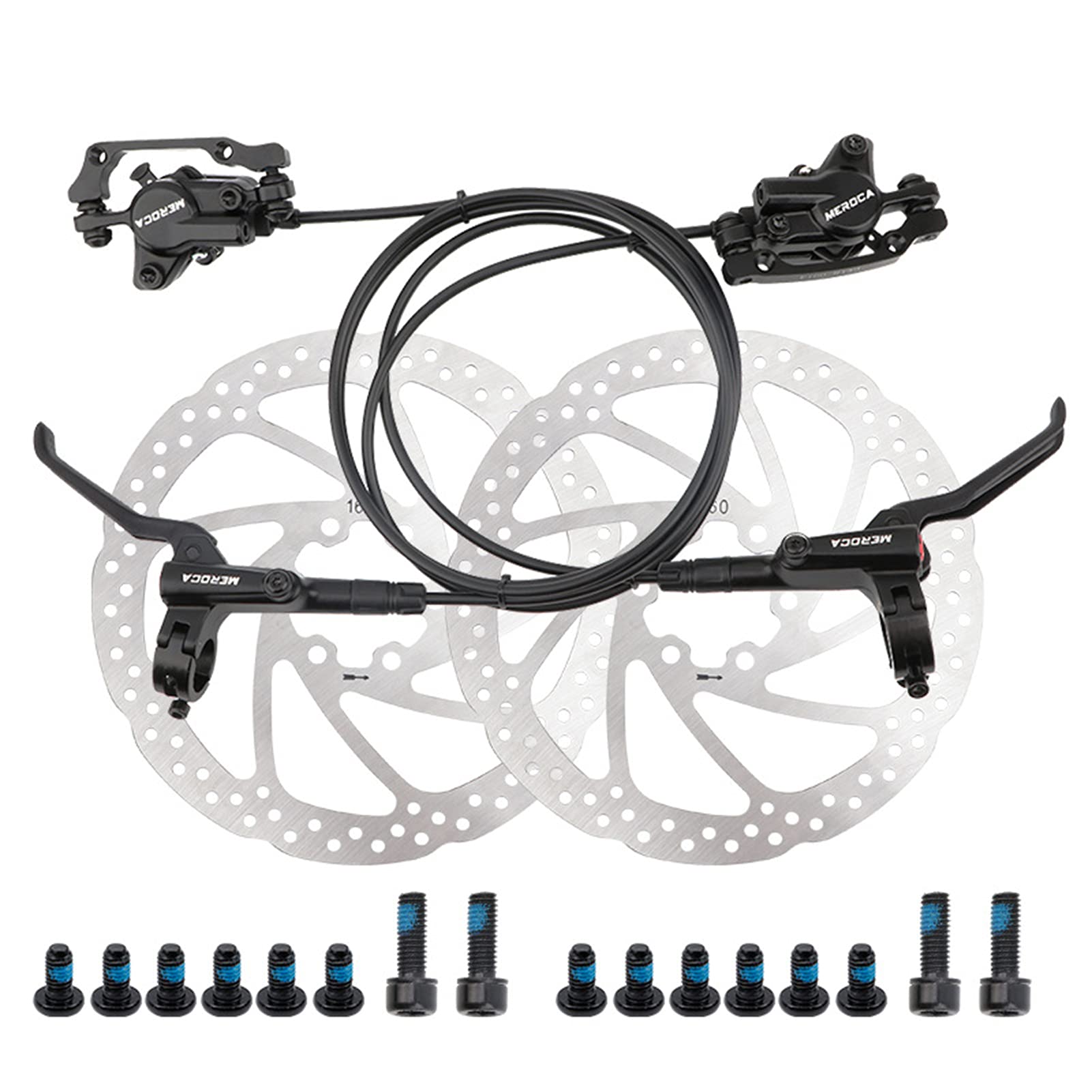 SyfineeBike Disc Brake Kit with Bolts Aluminum Front and Rear Caliper 160mm Rotor Freewheel for Road Bike Mountain Bike
