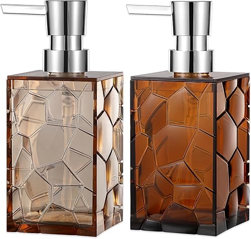 Dispensador de jabón de manos, botellas de plástico acrílico transparente, dispensador de loción recargable para decoración de baño, cocina,