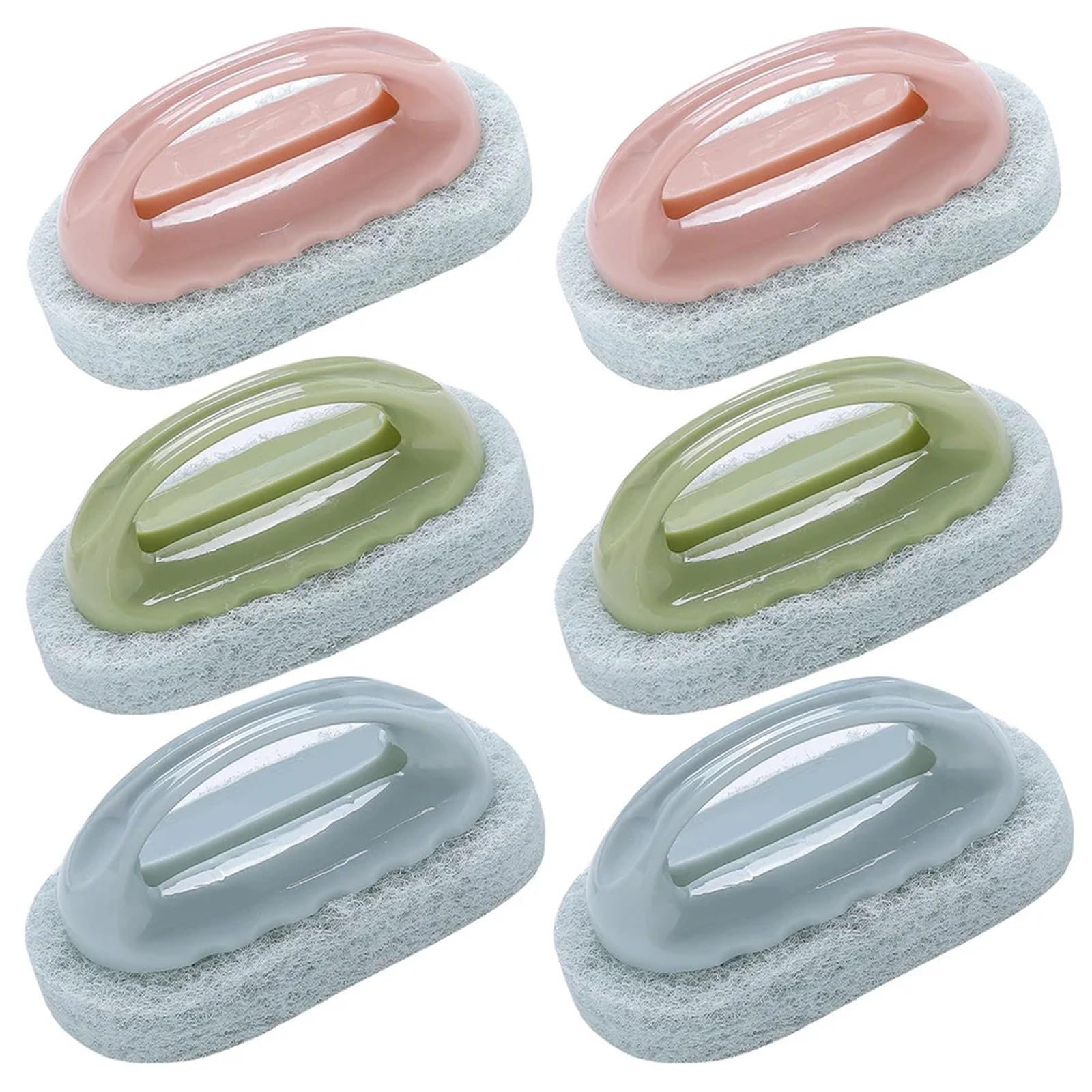 Brosse à Vaisselle 6pcs Cleaning Sponge Brush with Handle Thickened Household Kitchen Bathroom pour Laver La Vaisselle