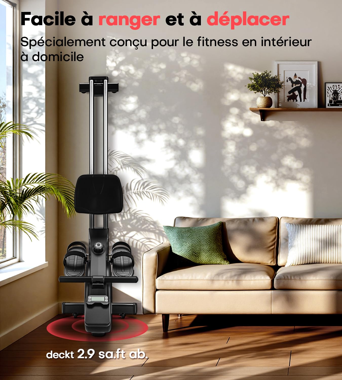 Rameur Musculation D'appartement, MOSUNY 16/32 Niveaux de Résistance Rameur Magnétique, Glissières Doubles améliorées, Ultra Silencieux, App-Compatible, Capacité de Poids jusqu'à 160/180 kg
