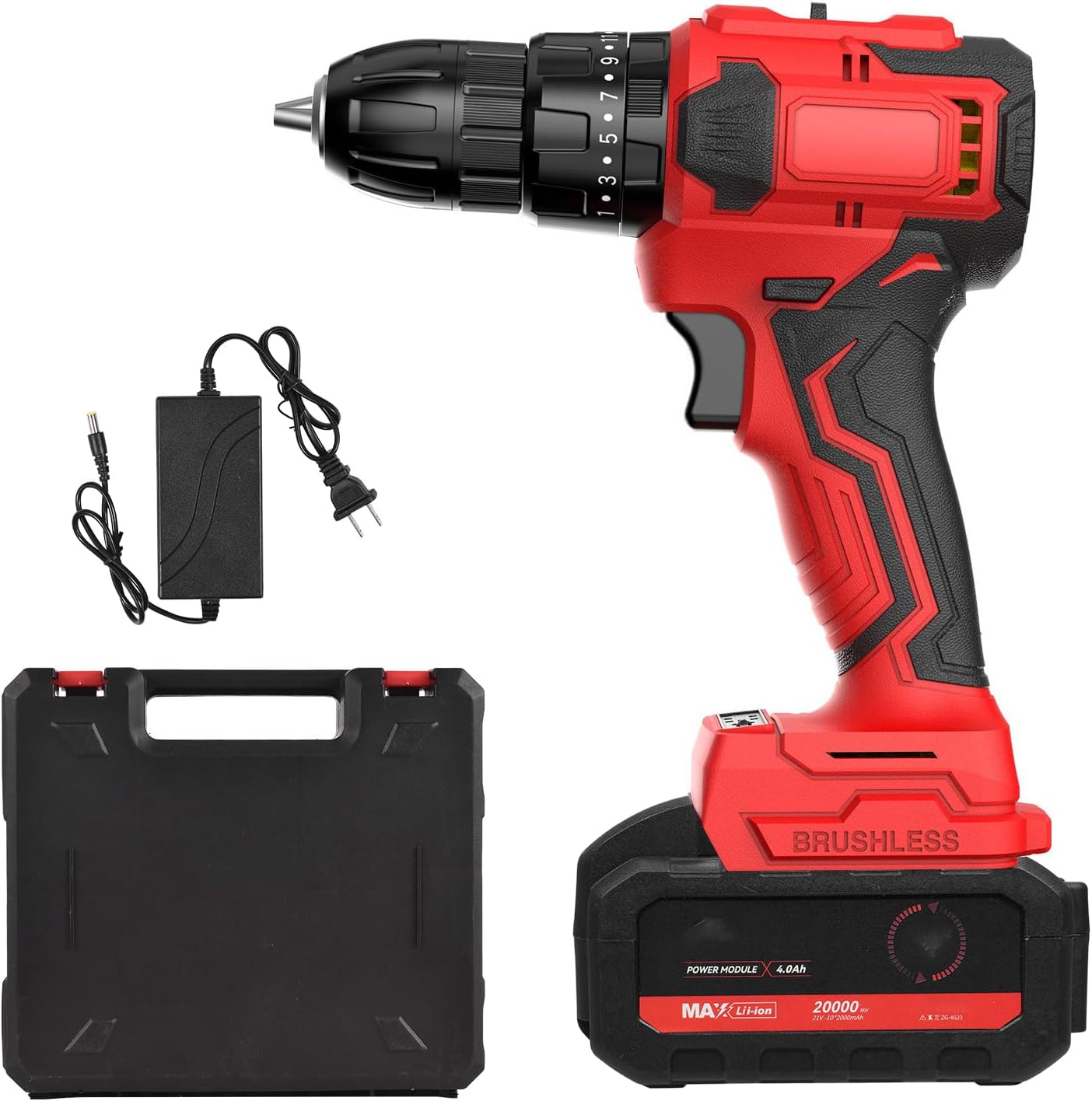 Taladro Percutor Inalámbrico 21V Sin Escobillas con Batería 4.0Ah