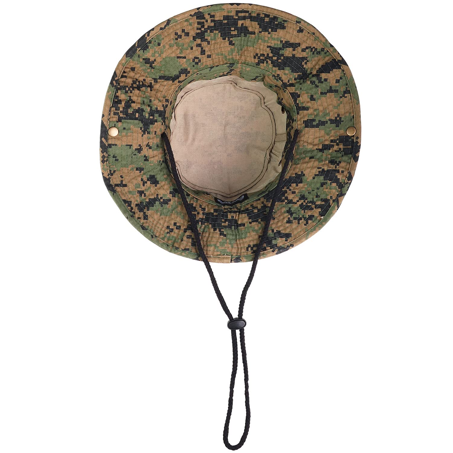 Sombrero de ala ancha para senderismo, pesca, safari, boonie, 100% algodón, protección solar UV para hombres y mujeres, actividades al aire libre, Verde Camo (Green Digital Camo), S/M