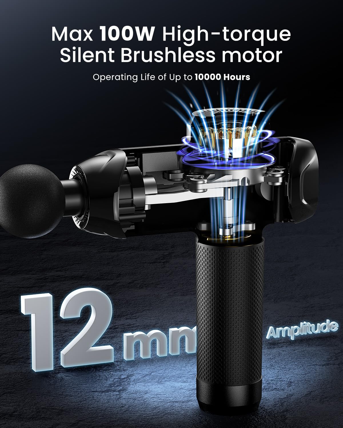 RENPHO Power+ Thermacool Massage Gun with Heat and Cold Head view 5
