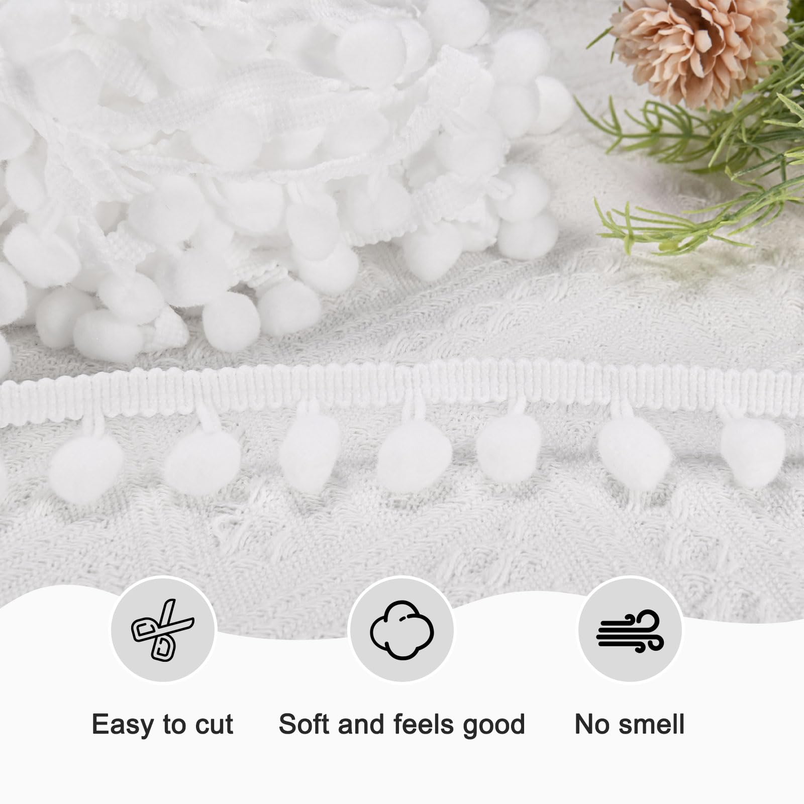 M METERXITY Pom Pom Ball Fringe Trim - Image 2