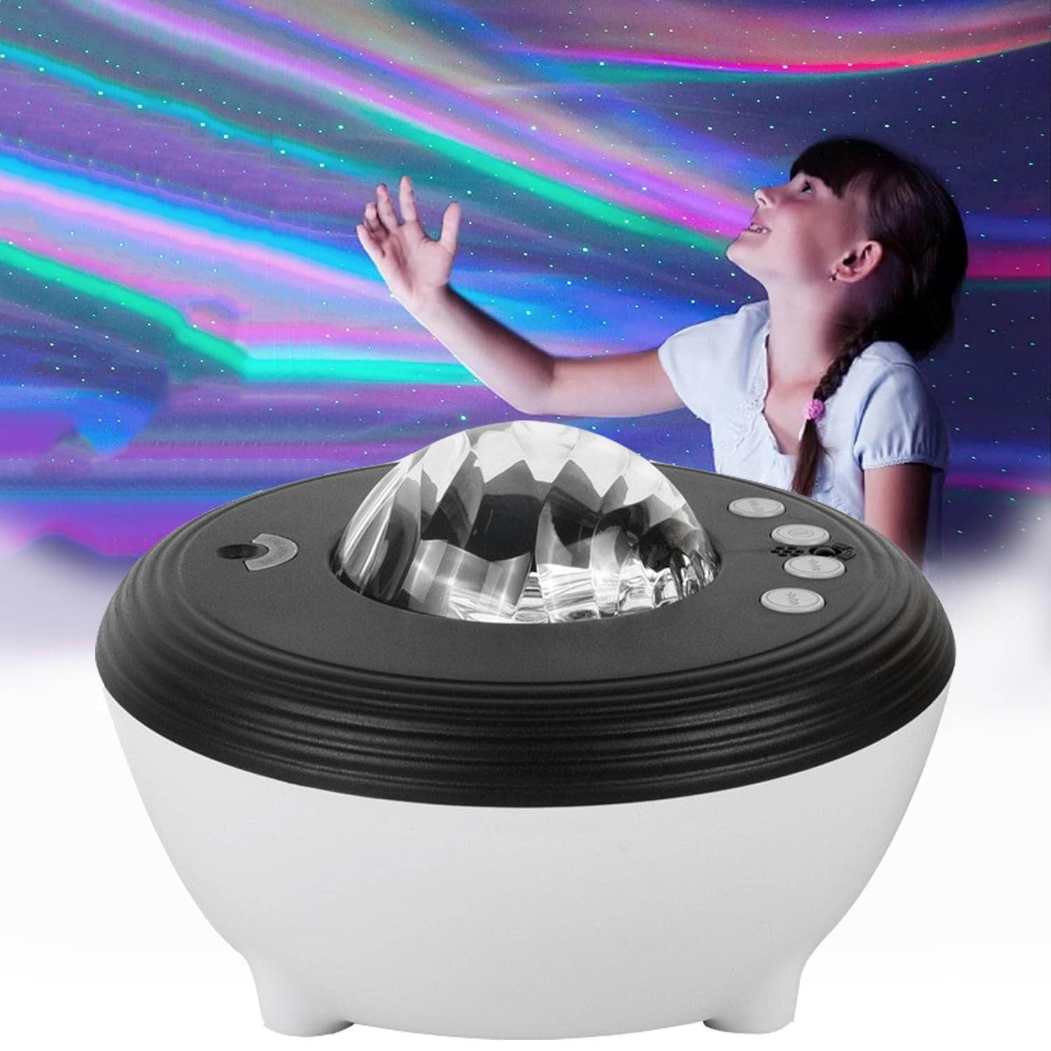 Luz Nocturna LED De Cielo Estrellado, Lámpara De Noche LED De Cielo Estrellado con Control Remoto, 38 Modos De Escena + Modo Personalizado, Música Integrada Y Función De Temporización