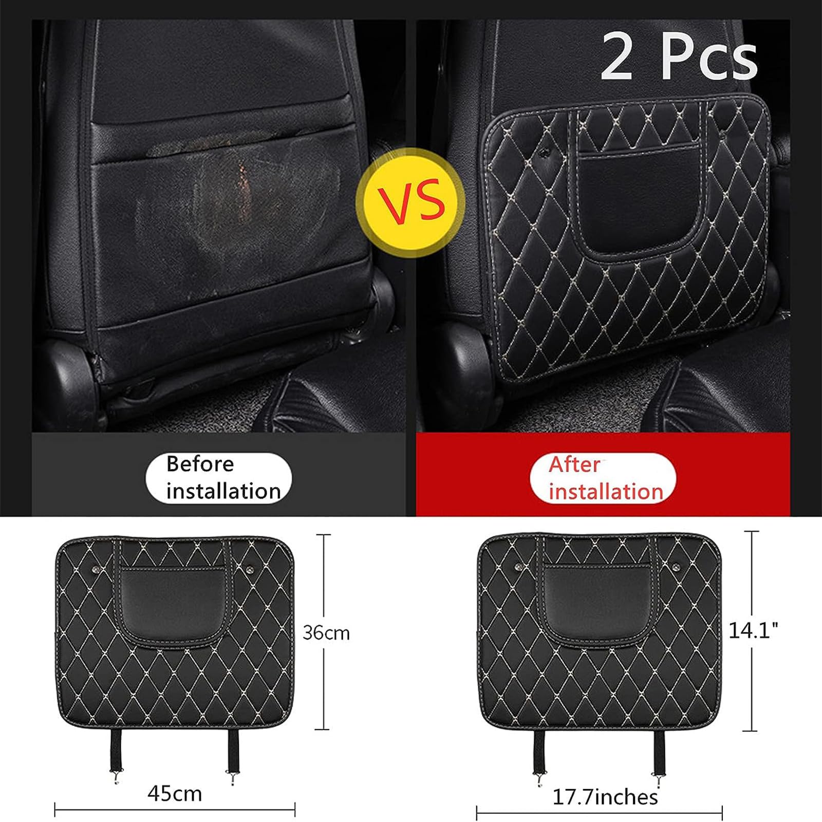 LAGNY Coche Almohadilla Antipatadas para Peugeot 406/407 / 408/4007 / 4008/508 / 5008, Coche de Cuero Almohadillas Antipatadas Impermeable,B