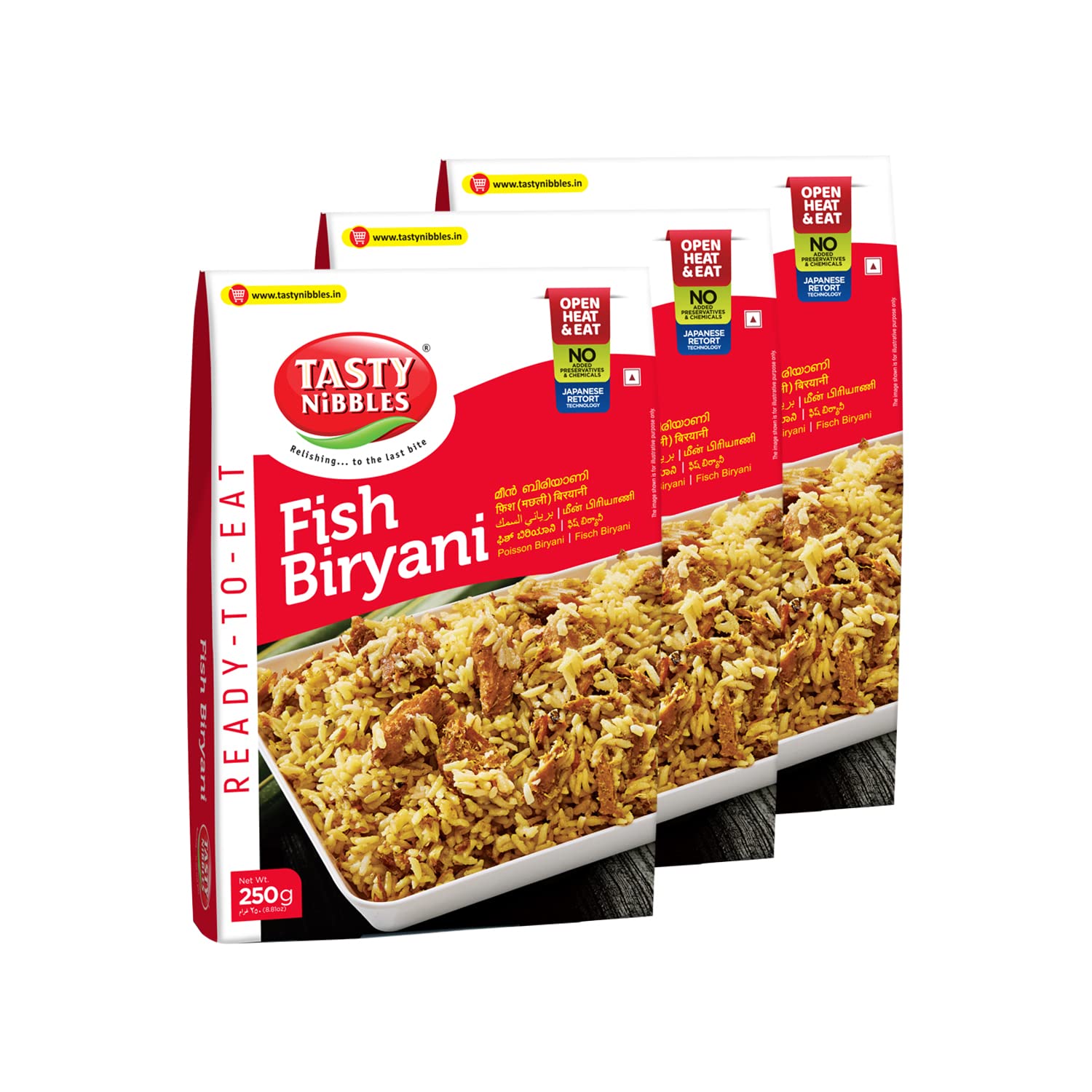 Tasty Nibbles Ready to Eat Fish Biryani 250g x3(Pack of 3)