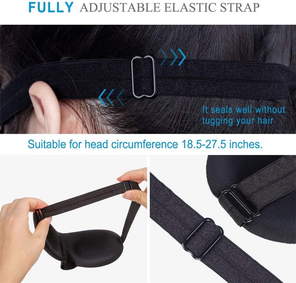 3D Sleeping Mask Eye Mask for Sleeping Contoured Shape Ultra Lightweight & Comfortable Sleep Mask for Travel, Nap, Shift Works 2 Pack (Black & Purple)