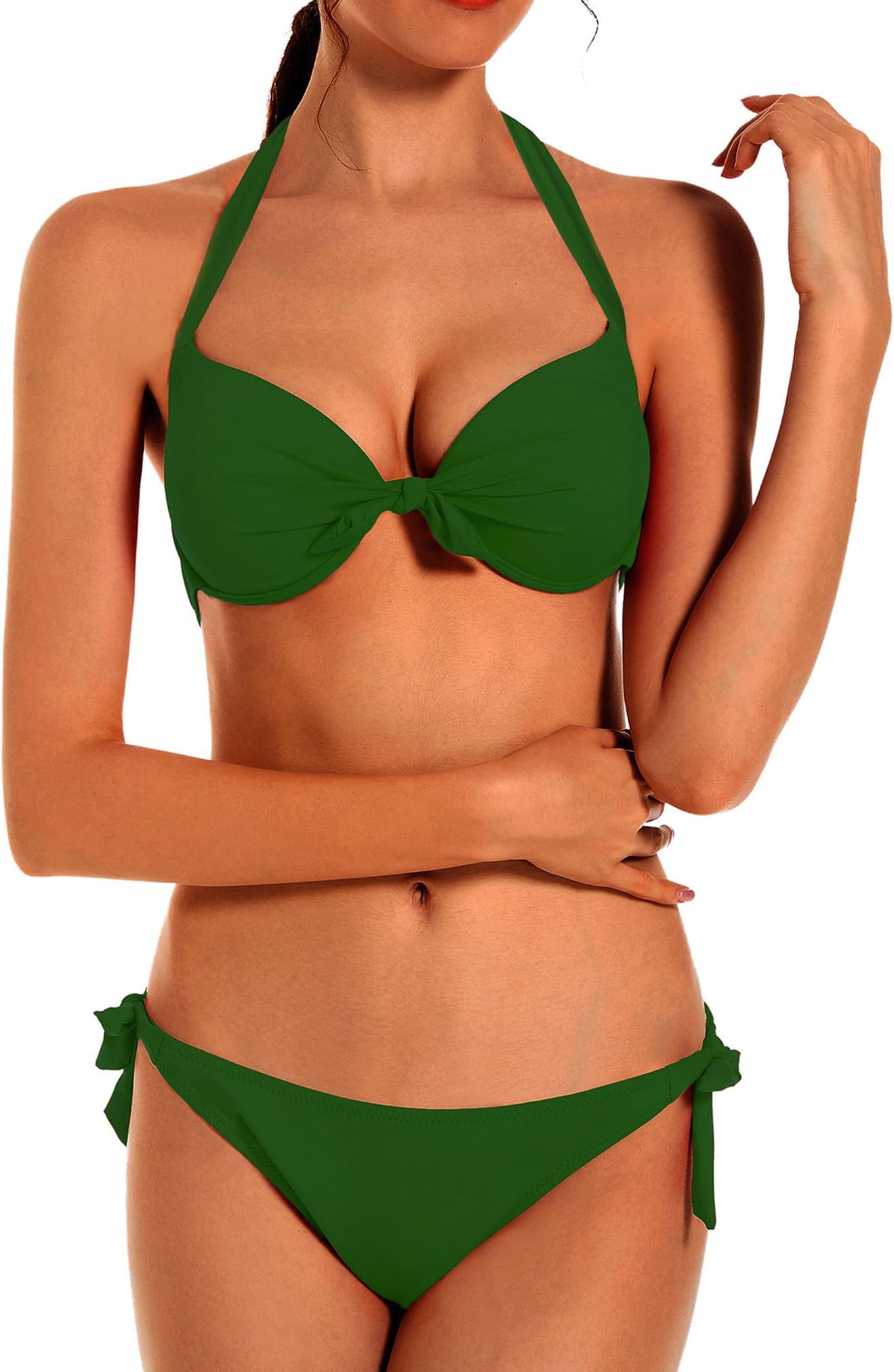 Womens Removable Padded Push Up Bikini Set Tie Side Swimsuit Swimwear