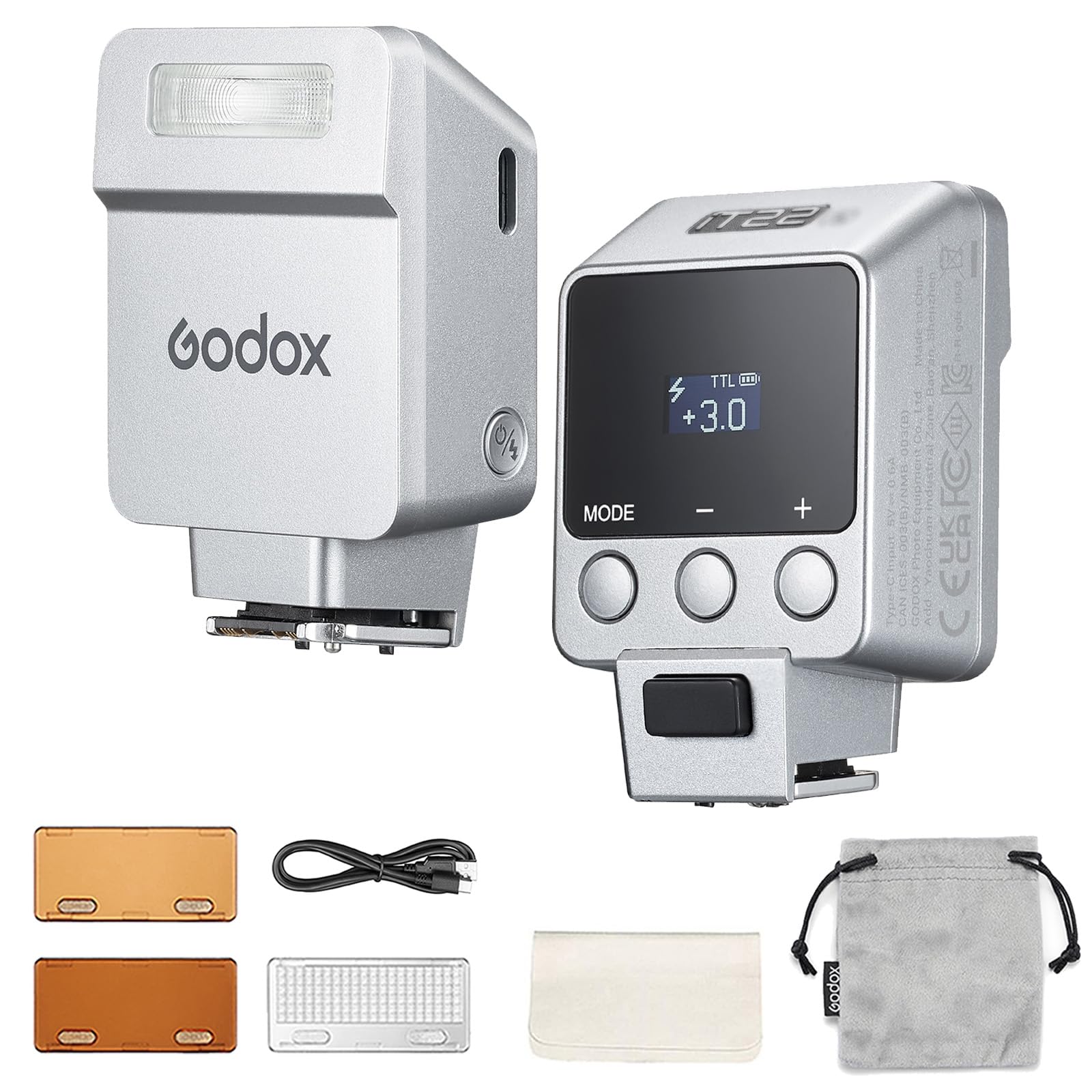 Godox iT22-C Petit Flash pour Canon, Mini Flash TTL avec Écran Intuitif