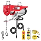 Electric Hoist, 2200 lbs 120V Electric Winch with 328 ft Wireless & 14 ft Wired Remote Control, 40 ft Single Cable Lifting Height, Single/Double Slings, Lift Hoist for Garage Warehouse Factory