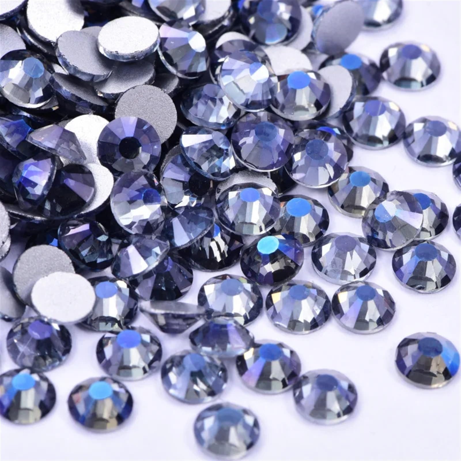 Hotfix Rhinestones Black Glass Strass Nail Art Rhinestones Flatback Jet Glue On Stones Non Hotfix Rhinestones for Nail Art Decorations Rhinestone (Color : Purple Ghost, Size : SS8-1440pcs)