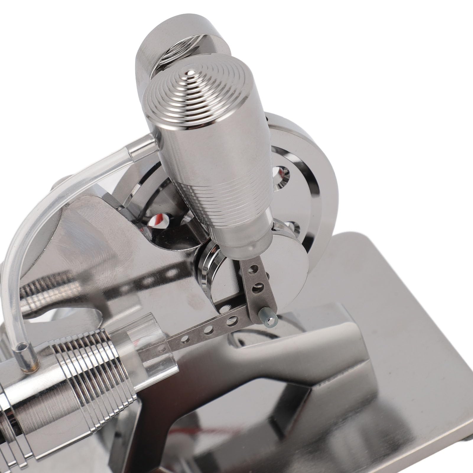 AMONIDA Juguete Modelo de Motor Stirling con Generador de Electricidad Educativo LED Colorido para Niños y Adultos Uso Doméstico Aleación de Aluminio (Silver)