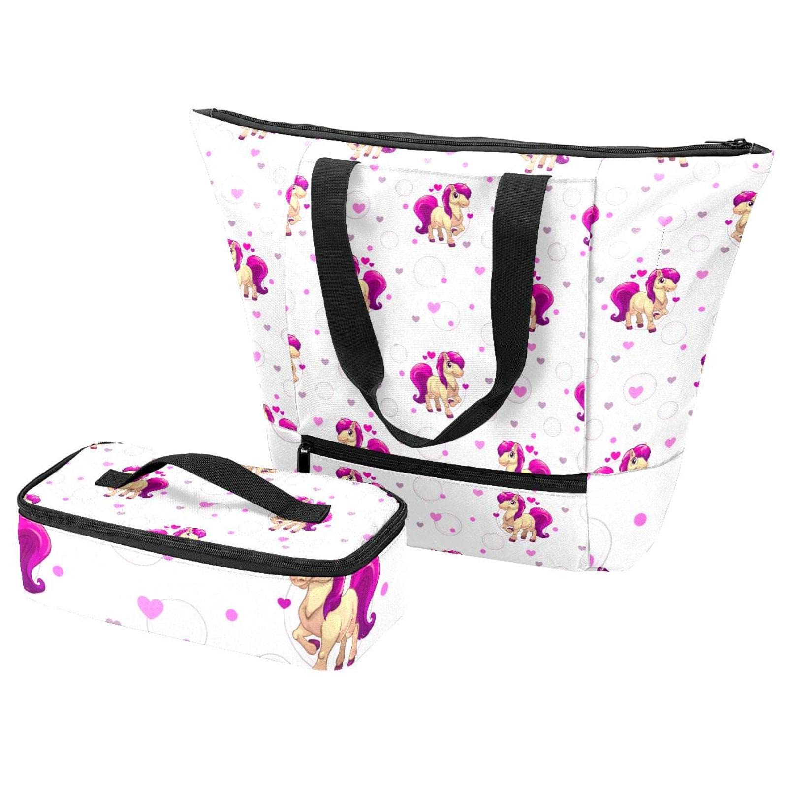 Boîte à déjeuner et sac fourre-tout isotherme oiseaux et fleurs pour pique-nique et école