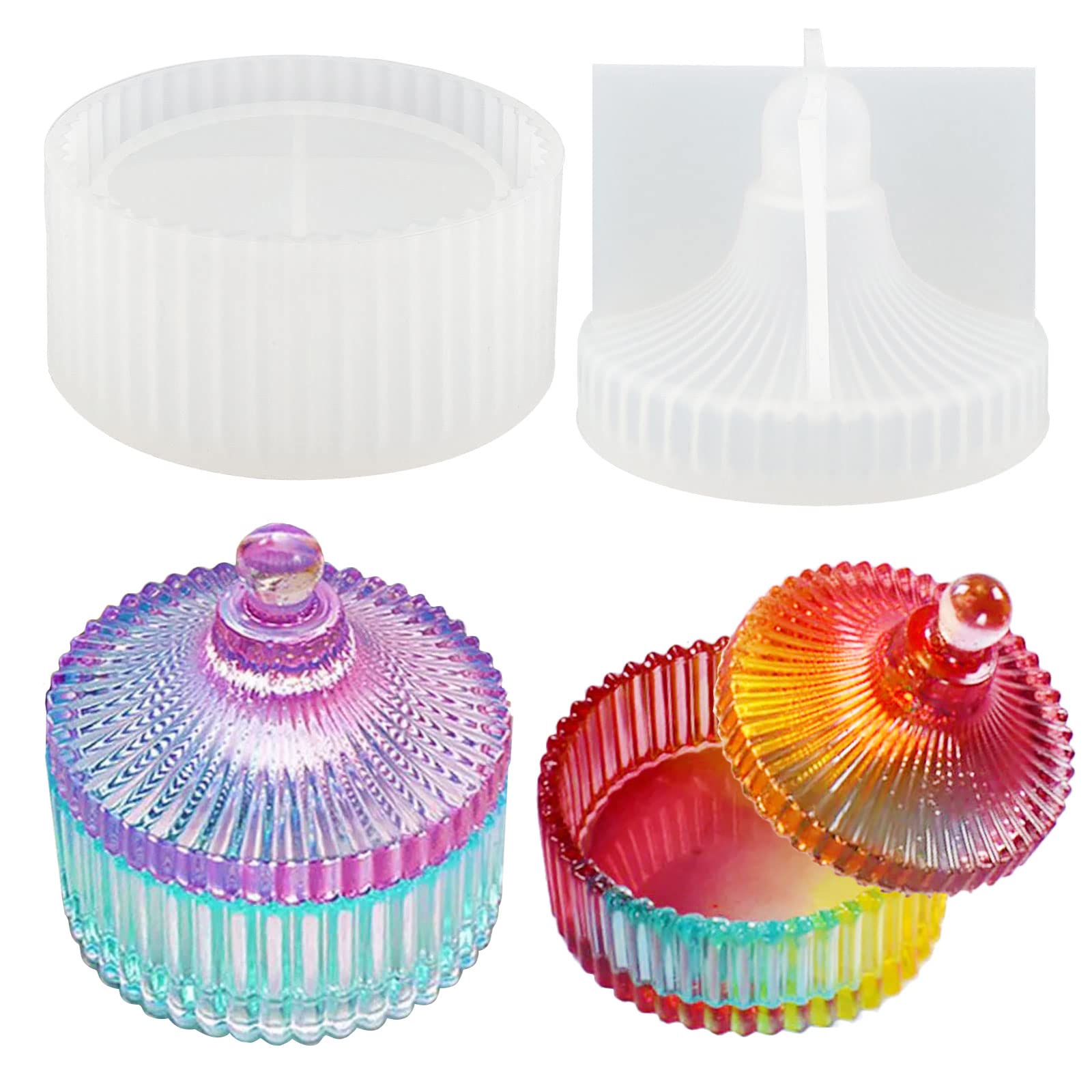 Stampo In Silicone Per Vaso Di Fiori Cilindrico Portapenne In Gesso E Resina Epo - 10