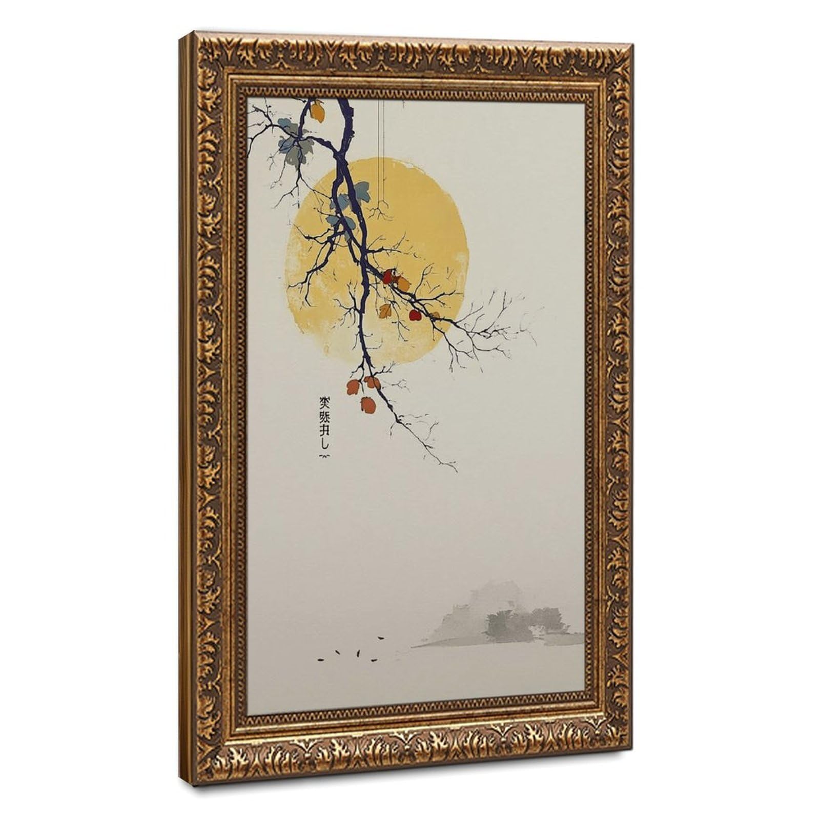 AYINUER Autumn Branch With Yellow Moon Poster Canvas Poster for Dorm Room Decor Gift