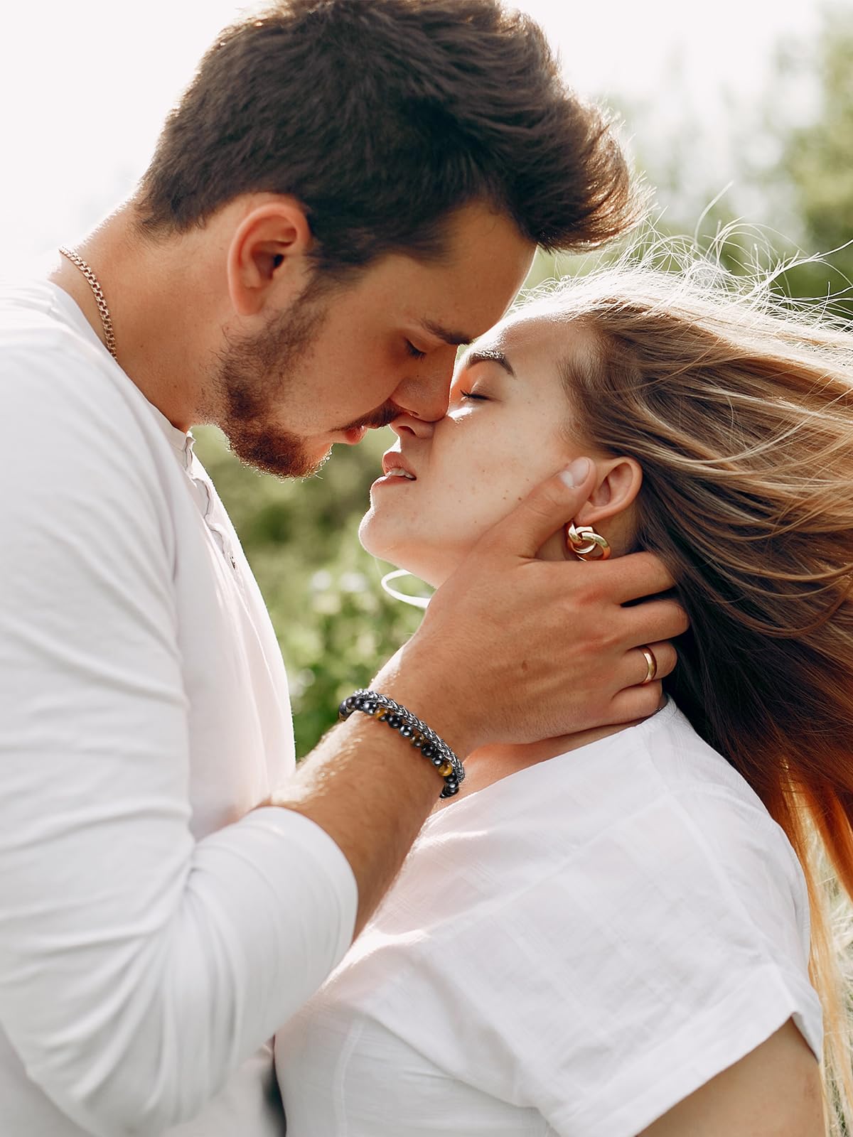 WZGWDC Herren-Armband mit Tigerauge-Obsidian-Hämatit-Kristall, Angstschutz für Männer, Schmuck, spirituelle Geschenke für Männer, Ihn, Valentinstag, Geburtstag