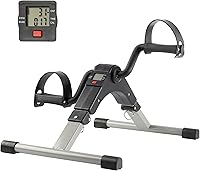 Wakeman Under Desk Pedal Exerciser: Foldable Mini Exercise Bike with Adjustable Resistance, Calorie Tracker for Home, Office & Therapy