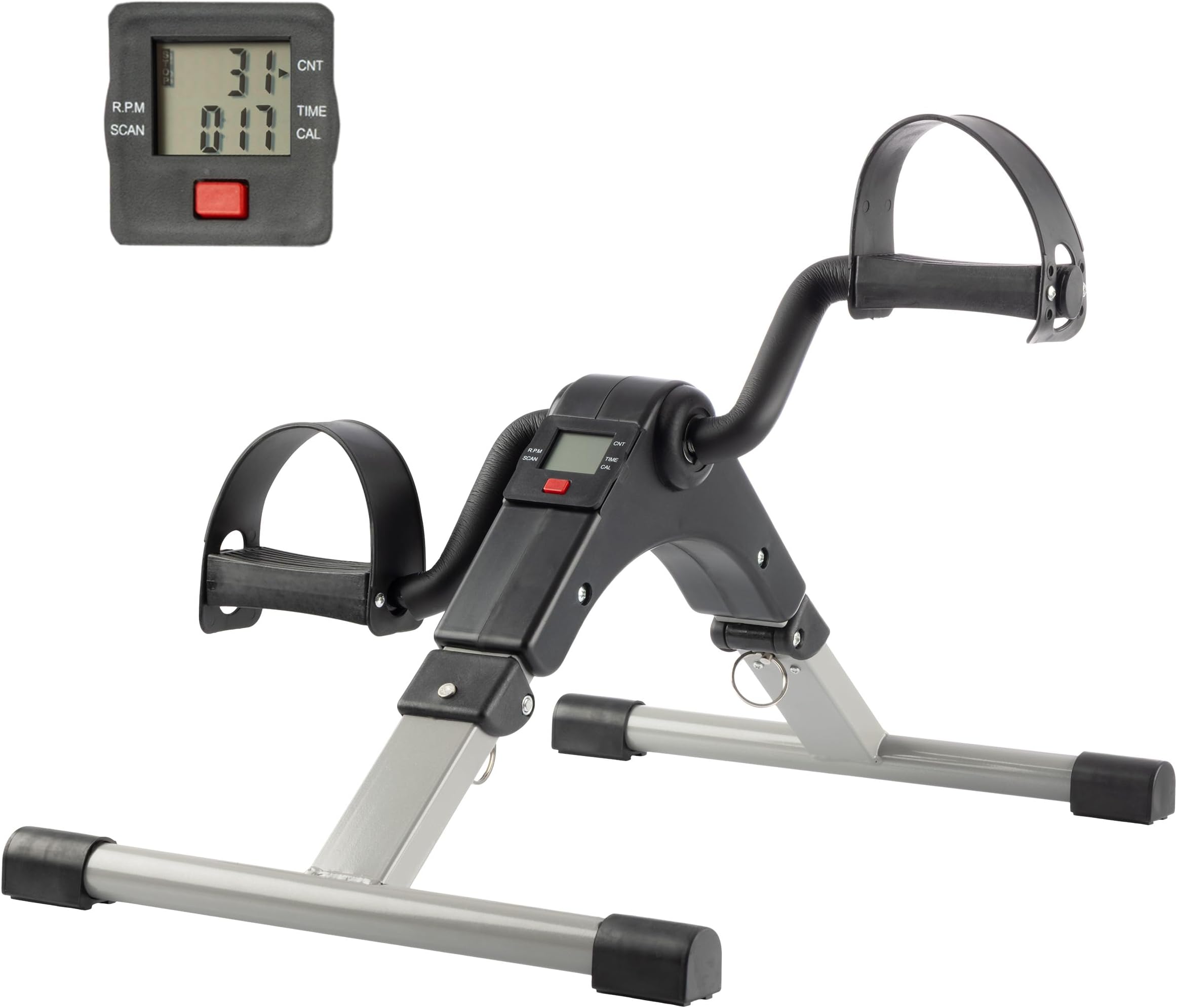 Under Desk Exercise Bike Pedal Exerciser – Mini Stationary Cycle with Adjustable Resistance, Calorie Tracker & Foldable Design – Compact Pedal Machine for Home, Office, or Physical Therapy by Wakeman