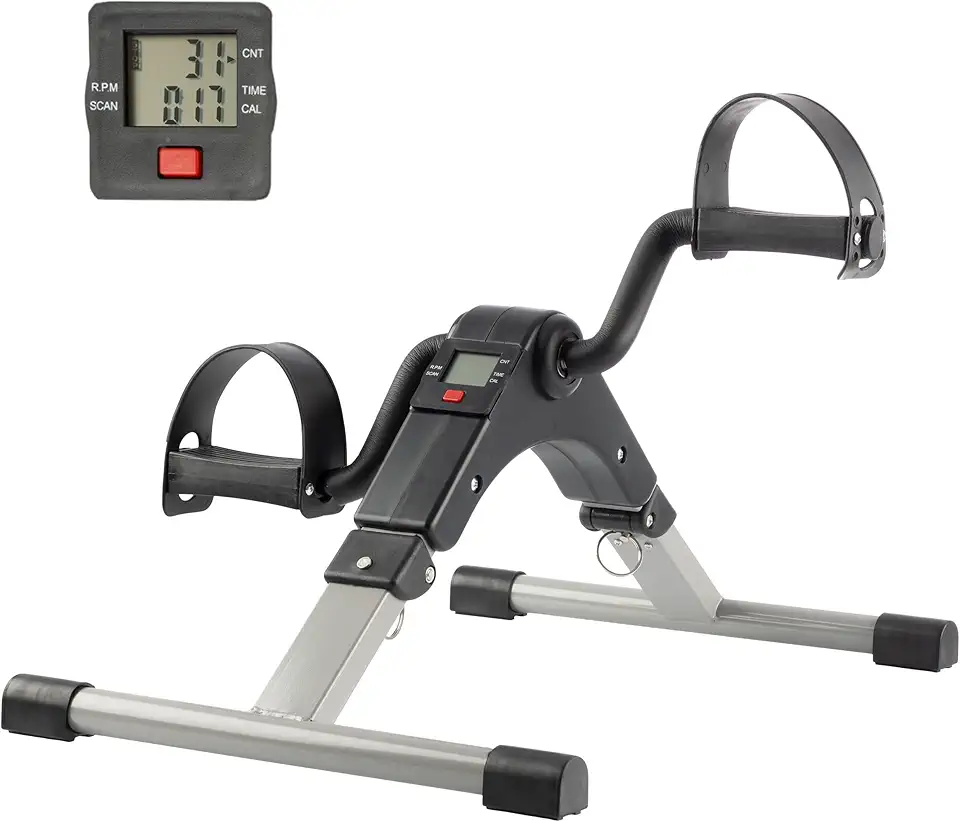 Coleção portátil de máquina de ginástica estacionária sob a mesa – Pedal de exercício interno para braços, pernas, fisioterapia ou queima de calorias da Wakeman Fitness