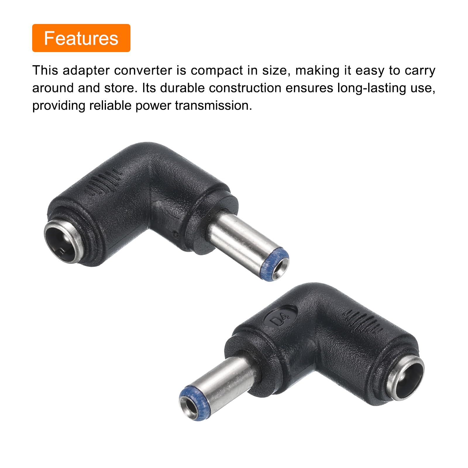 QUARKZMAN Adattatore Connettore di Alimentazione DC, 2Pz Femmina Jack 5.5mm x 2.1mm Angolo di 90 Gradi a Maschio Spina 5.5mm x 2.1mm Convertitore di Accoppiamento