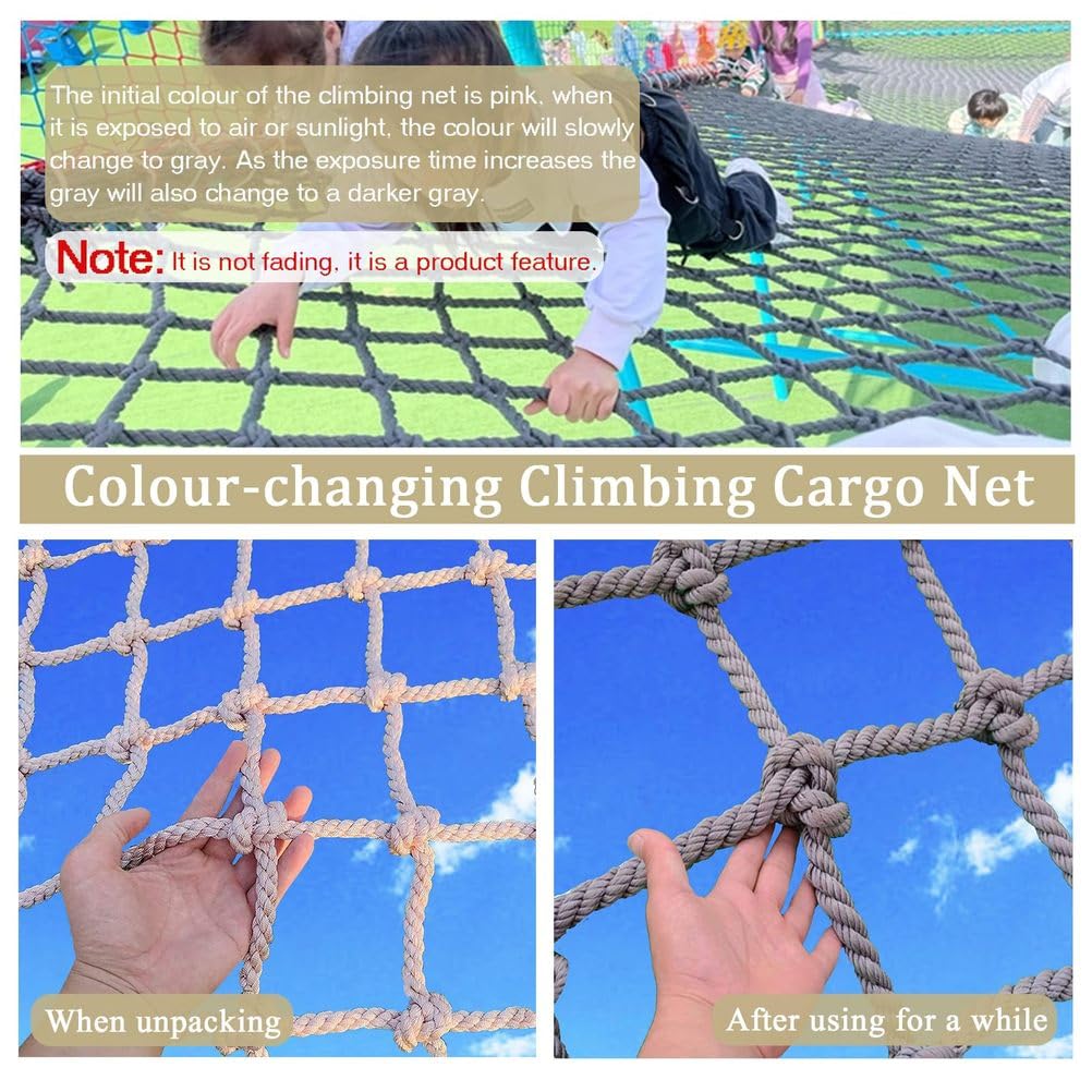 Scaletta da arrampicata, resistente rete di sicurezza per giochi al chiuso e all'aperto, casa sull'albero e giardino, attrezzatura da arrampicata da 1 x 2 m, per divertimento attivo e avventura